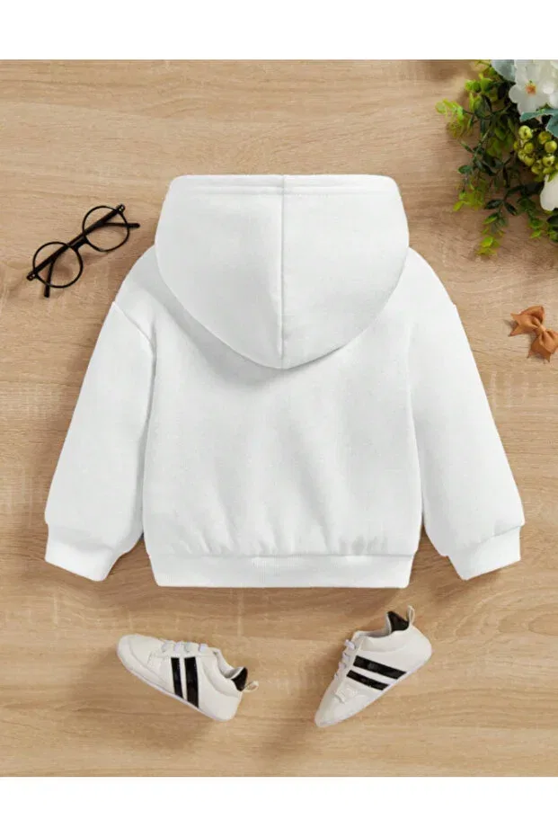 Детское худи с принтом Daffy Duck Printed Hooded Sweatshirt Aemi, White — фото 2