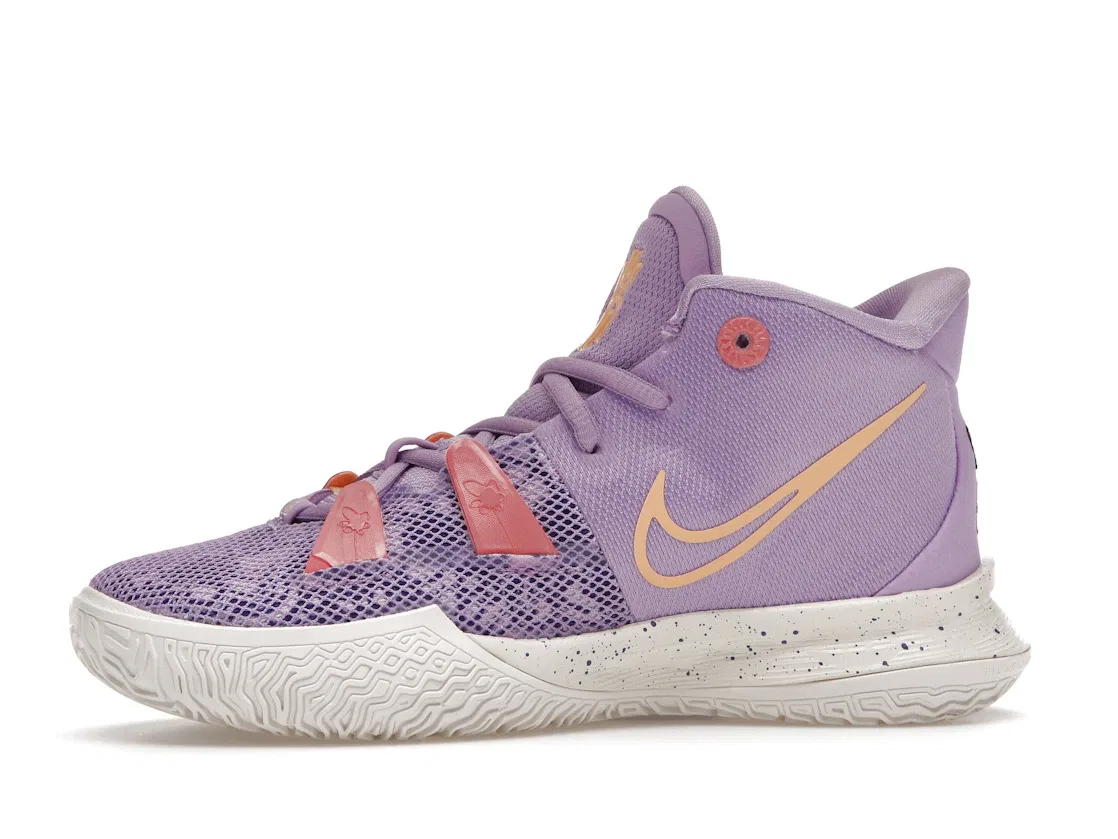 Детские кроссовки для девочек с высокими характеристиками Nike Kyrie 7 Nike, Lilac/Melon Tint-Indigo Burst-Sail — фото 3