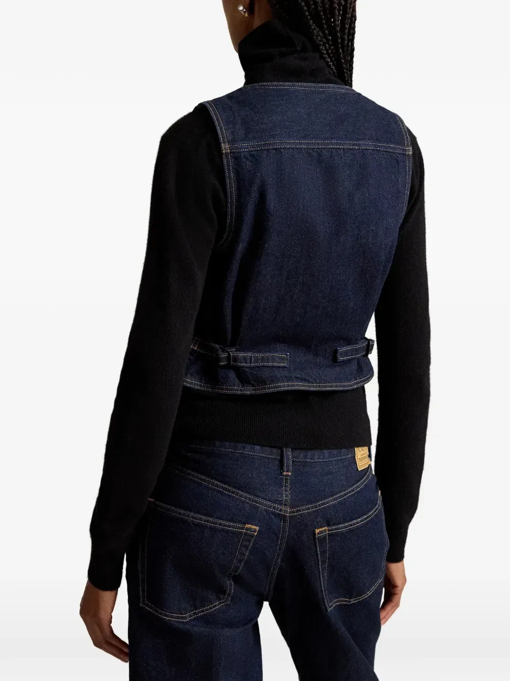 Джинсовый жилет с V-образным вырезом Polo Ralph Lauren, синий — фото 4