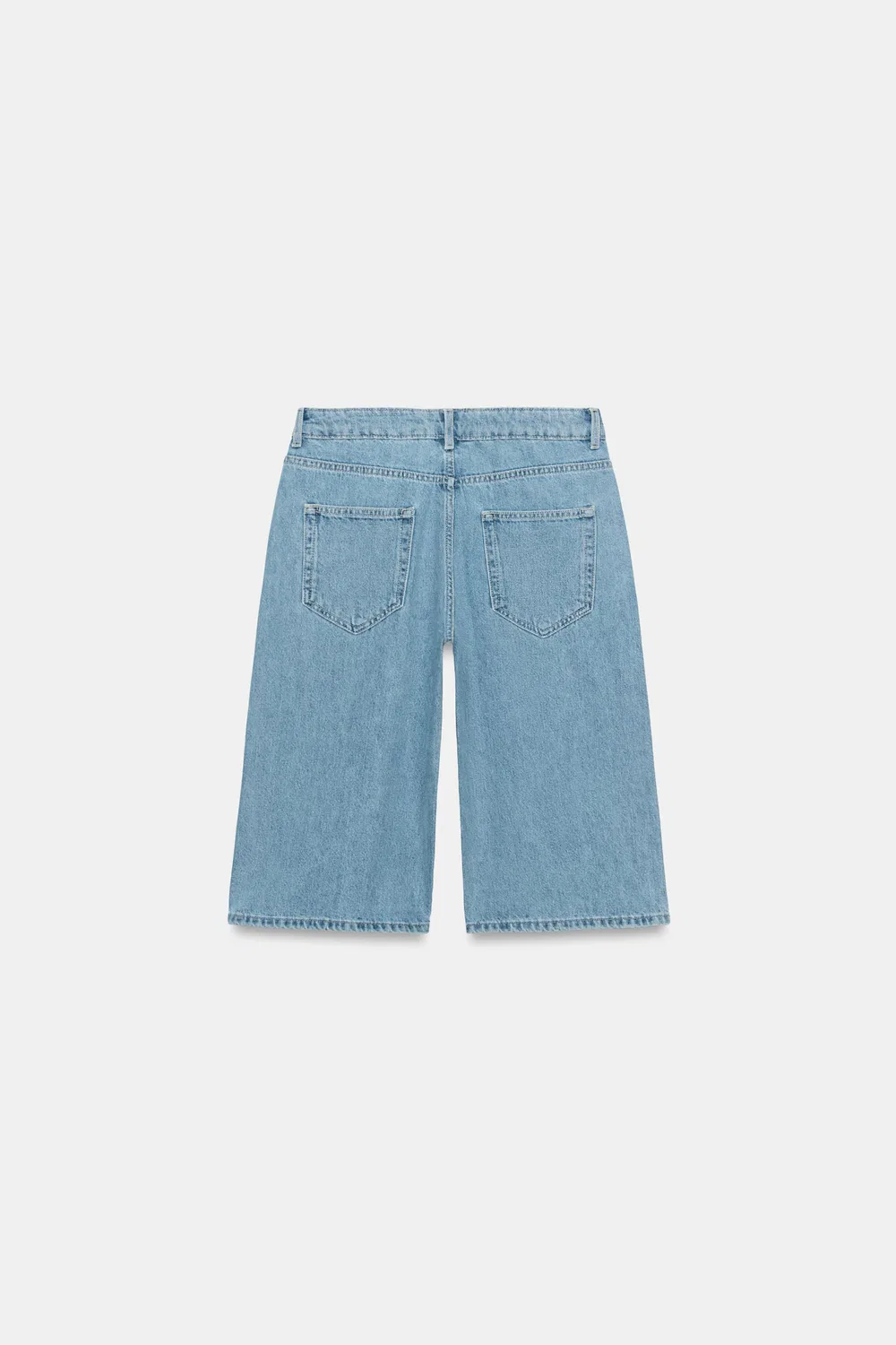 Джинсовые шорты-бермуды средней посадки из коллекции ZW ZARA, Light blue — фото 4