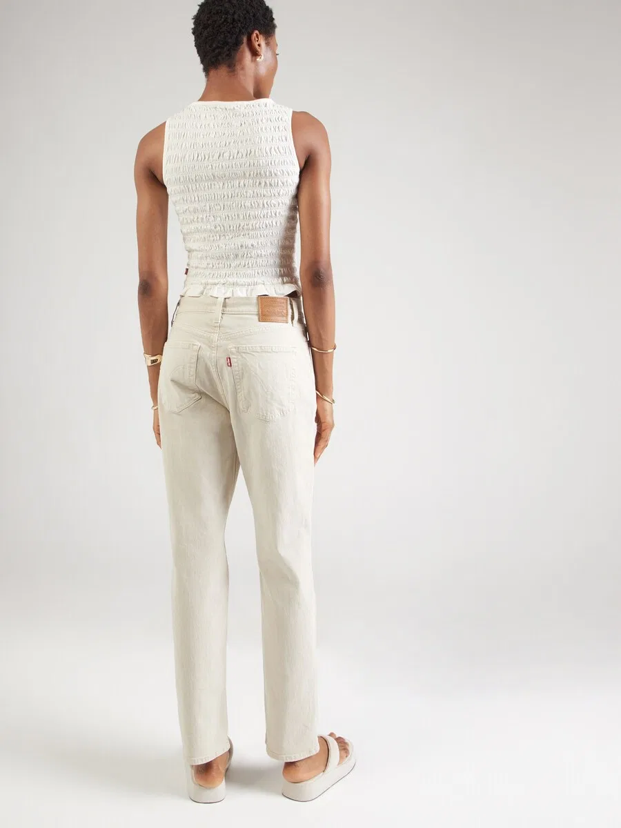 Джинсы LEVI'S Regular 'RIBCAGE SLIM' цвета экрю — фото 4