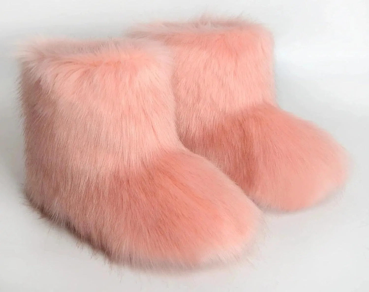 Детские зимние сапоги для девочек с искусственным мехом Urmycos, Peach Pink — фото 3