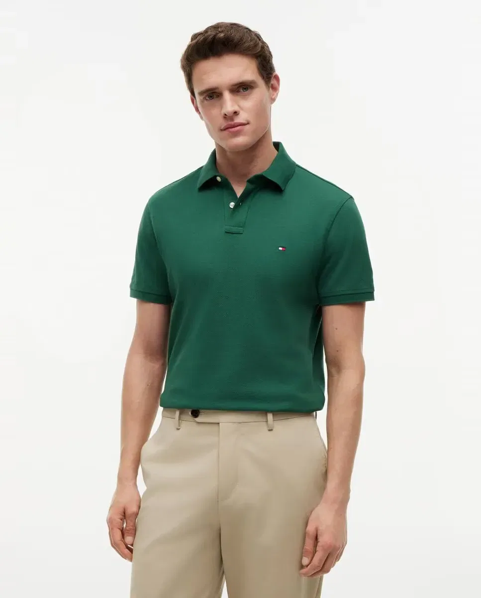Мужское поло с коротким рукавом Tommy Hilfiger, Verde Oscuro