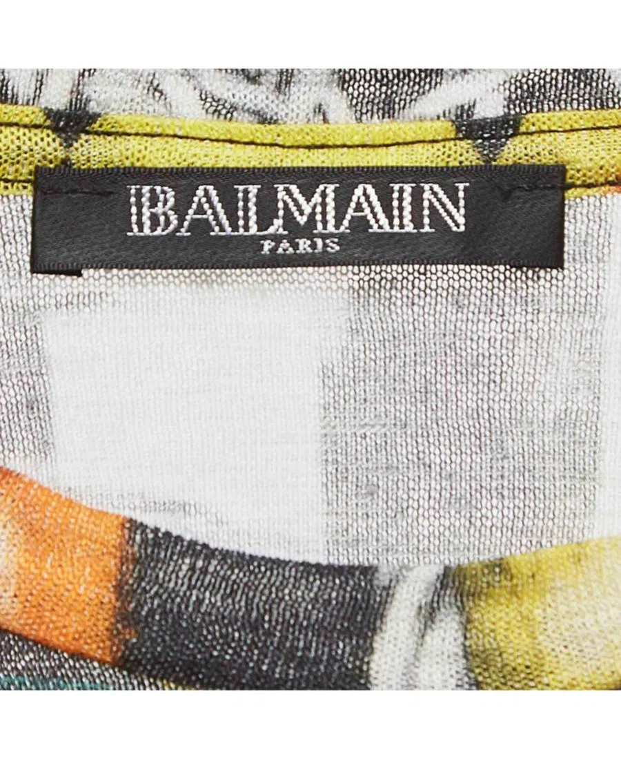 Женский топ с v-образным вырезом Льняной Премиум-класс Balmain, No Color — фото 4