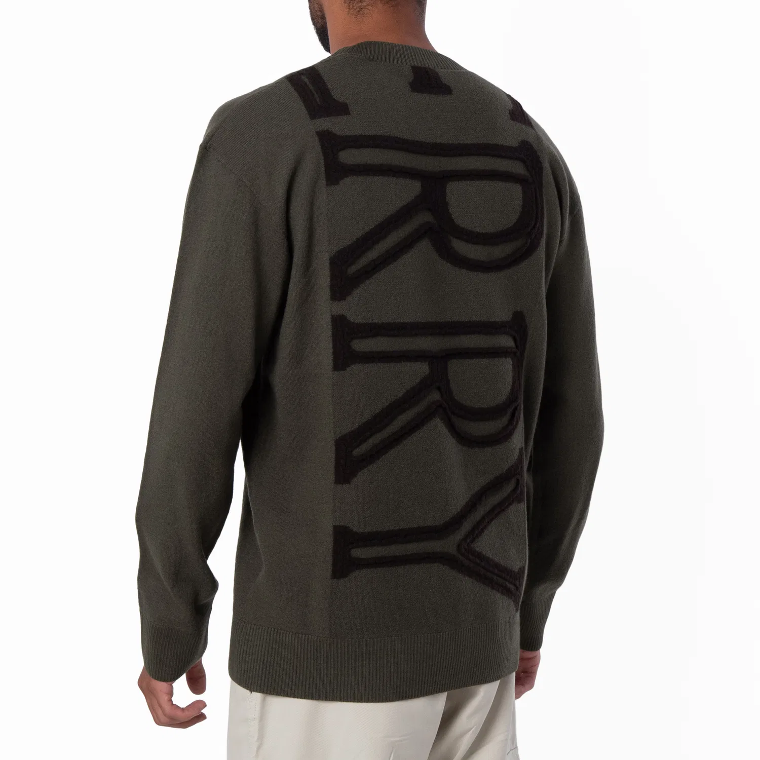 Свитер шерстяной свободного кроя с вышивкой логотипа Logo Embroidered Burberry, Shale — фото 4