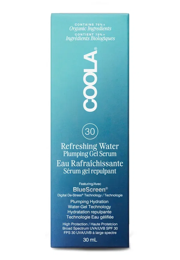 Feuchtigkeitsserum освежающий водный разглаживающий гель spf30 - сыворотка 30 мл Coola, прозрачный — фото 3