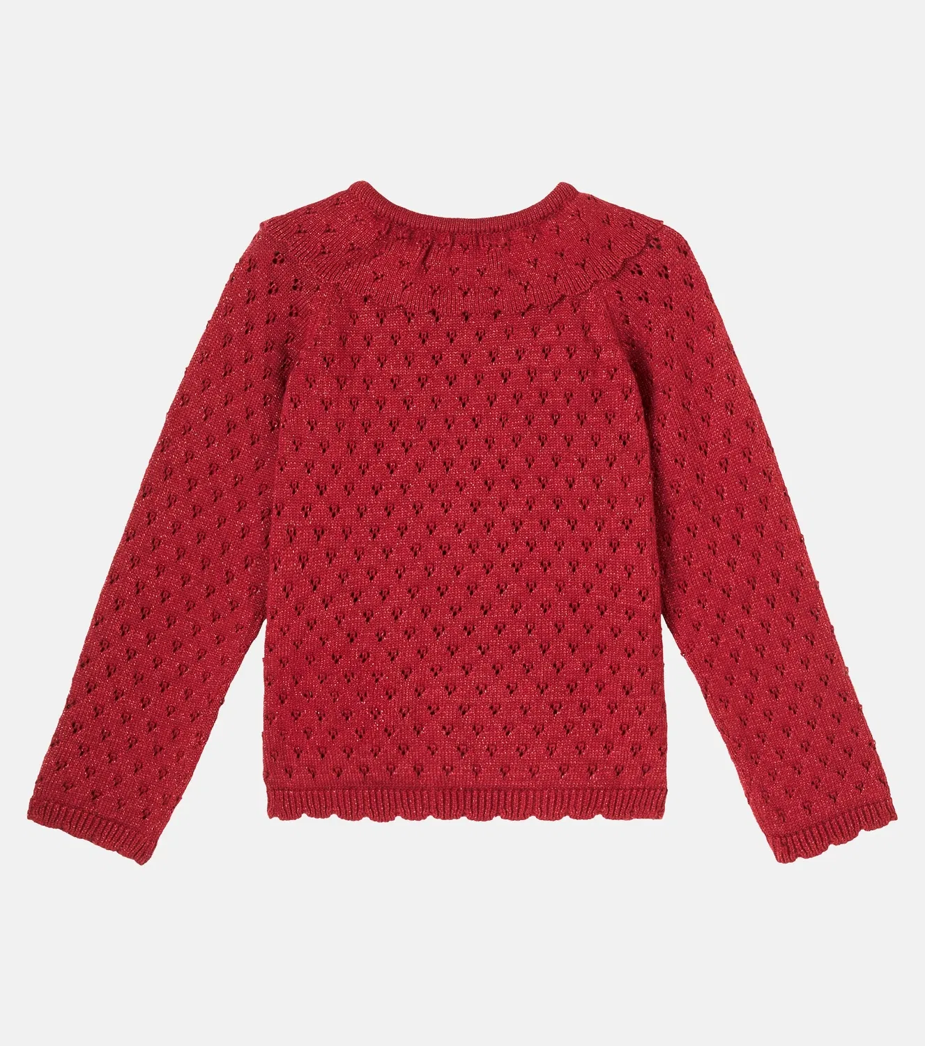 Кардиган из ламе-хлопка Konges Sløjd, красный — фото 2