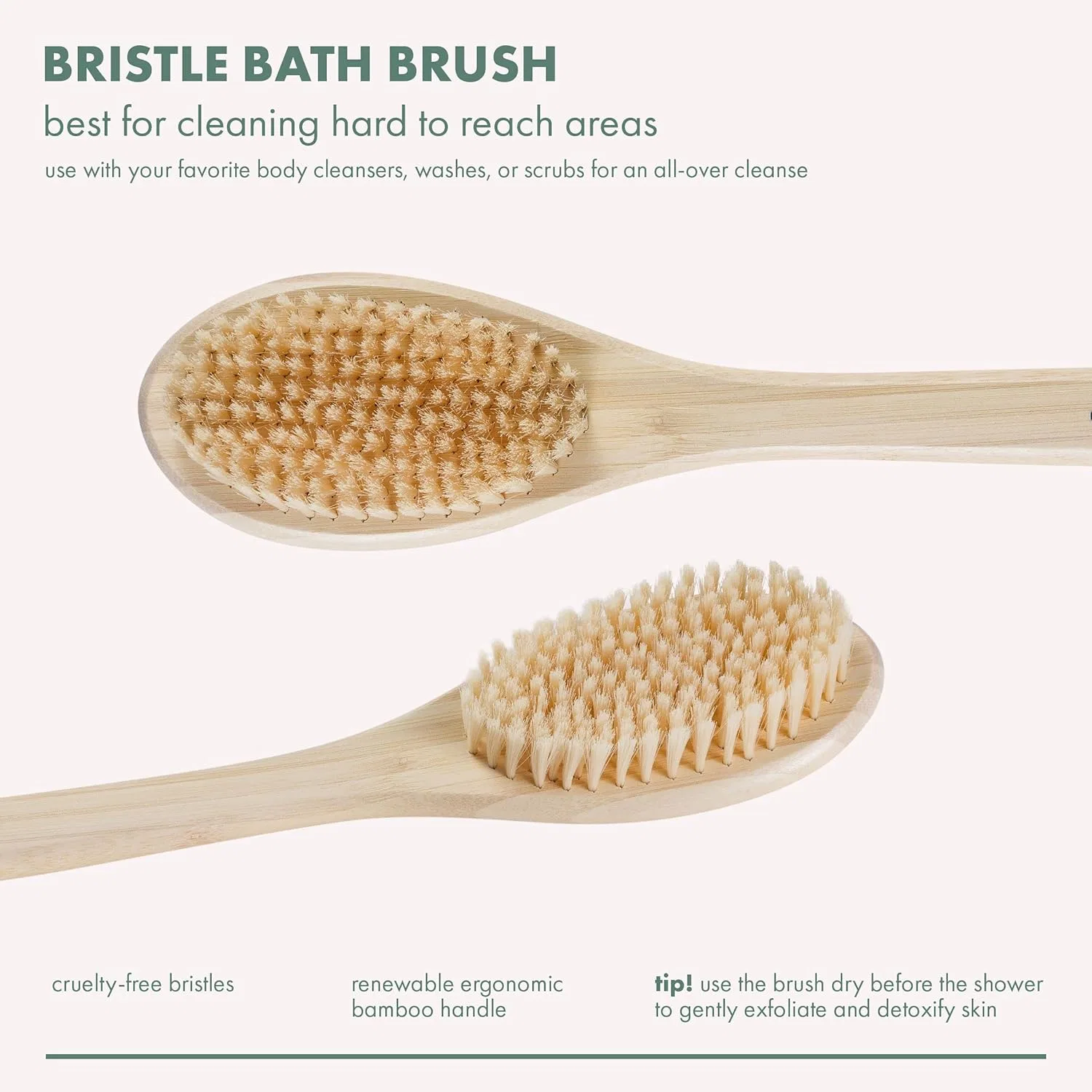 Щетка для тела EcoTools Bamboo Bristle Bath Brush, коричневая — фото 2