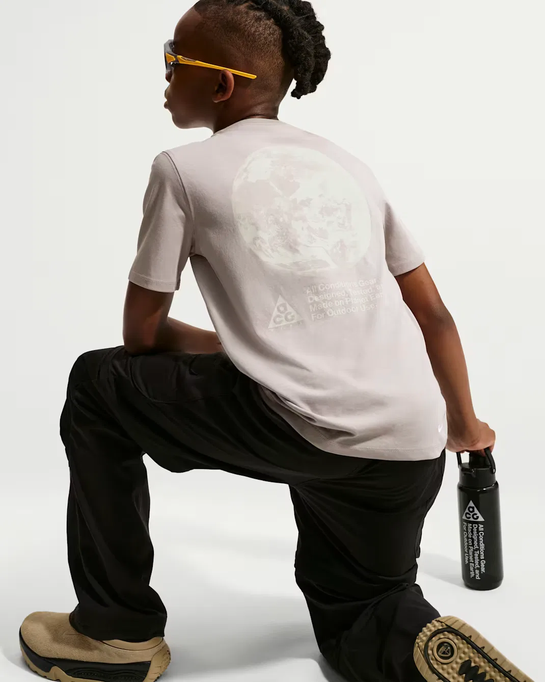 Детская футболка Dri-FIT Planet Earth для подростков Nike ACG, College Grey — фото 3