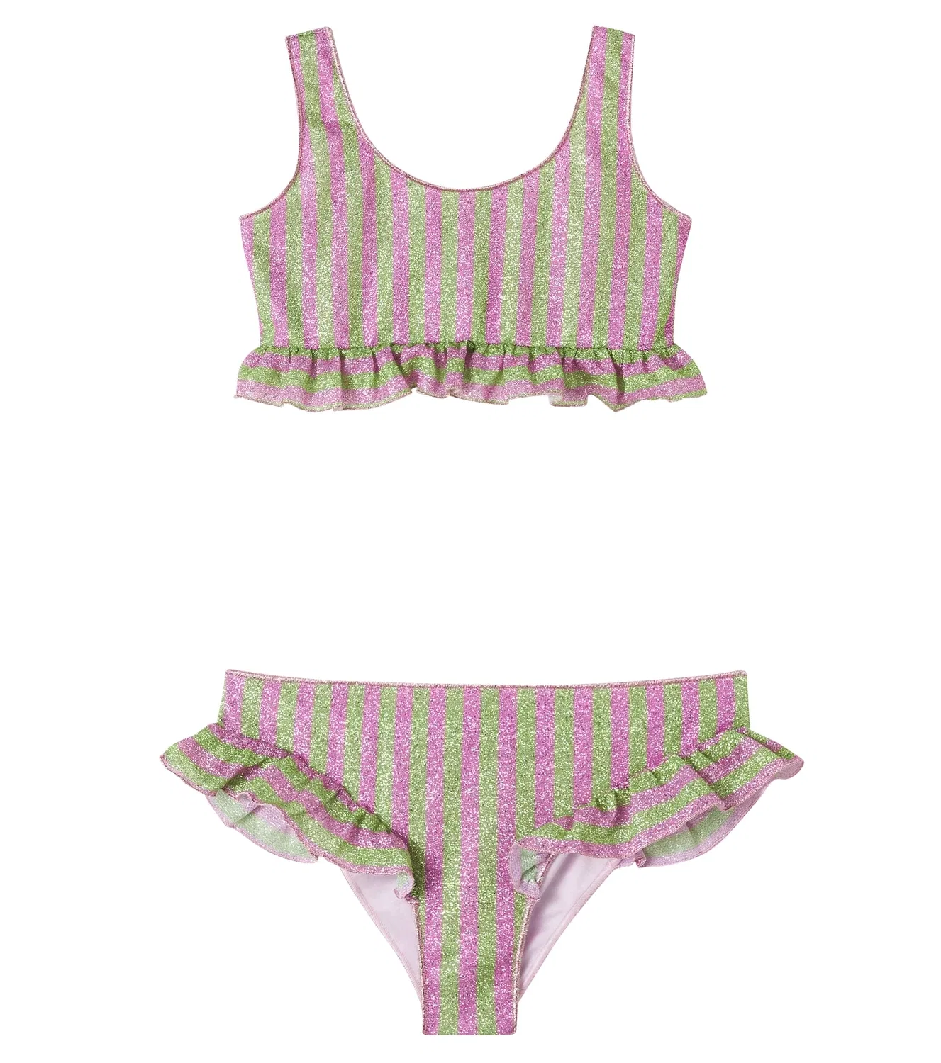 Комплект бикини с оборками Osemini Lumière Oseree Kids, Lime Pink