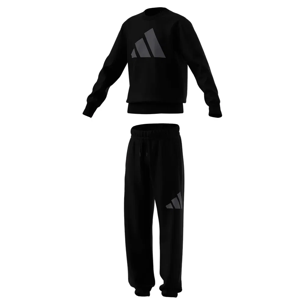 Детский спортивный комплект с лонгсливом и брюками Adidas, Black — фото 3