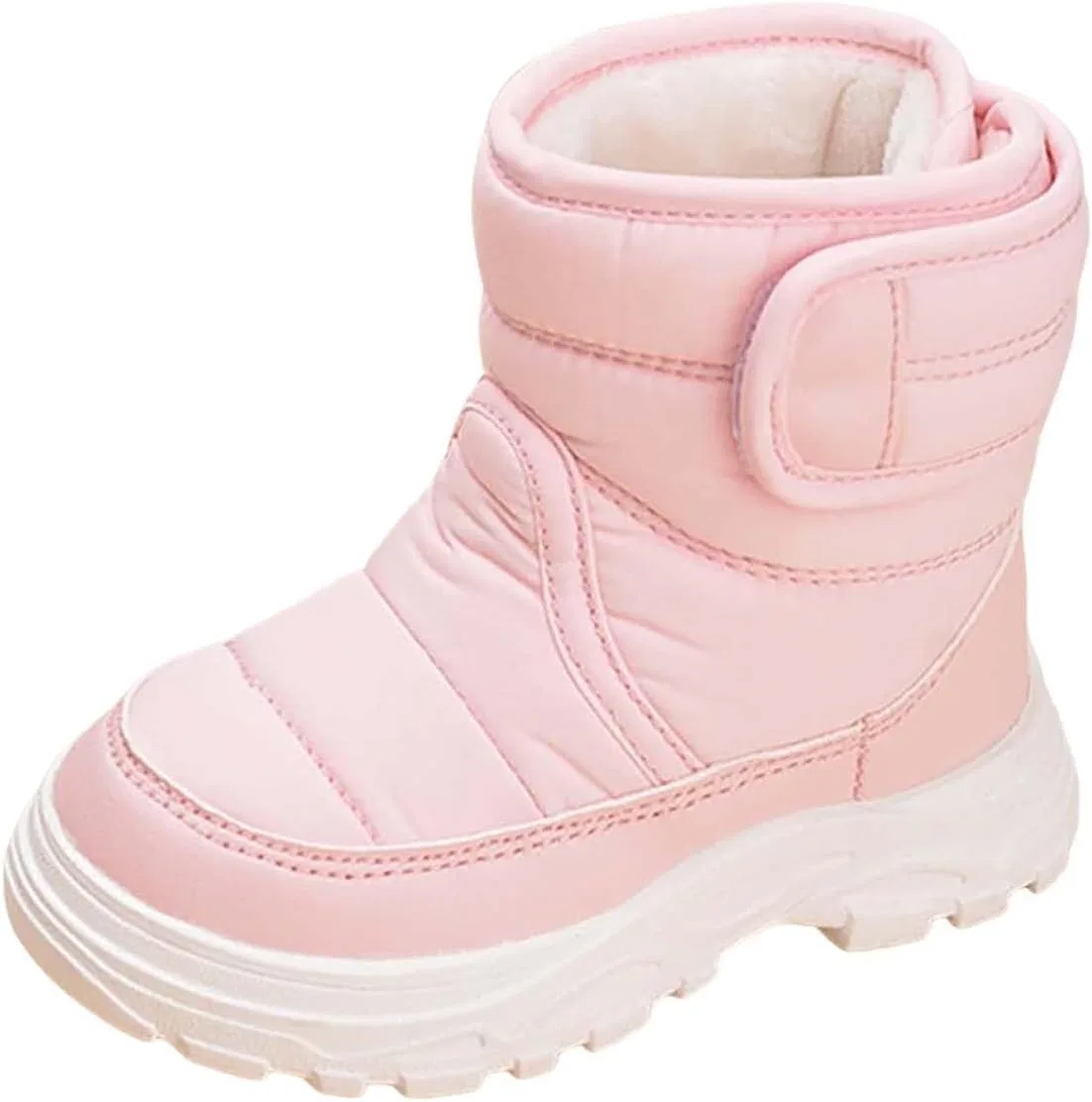 Детские зимние сапоги для девочек и мальчиков с утеплителем и мехом, Pink