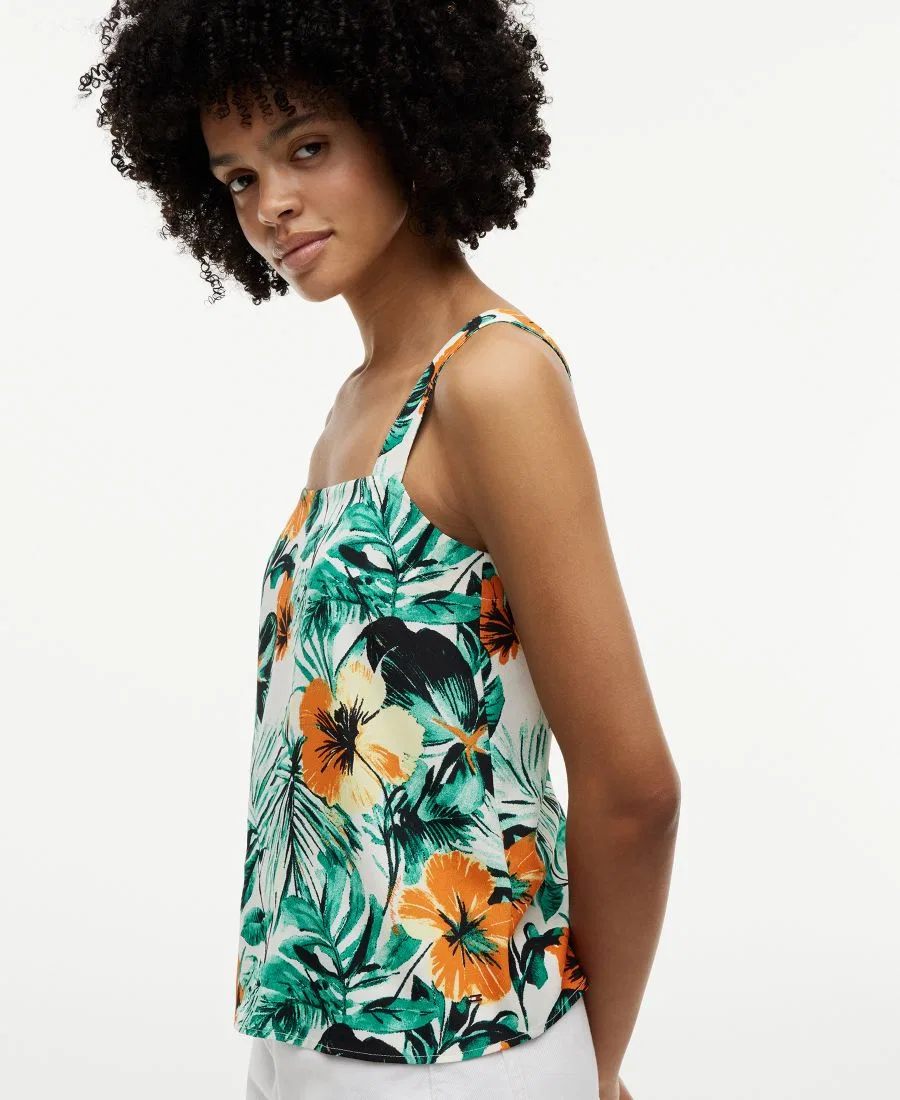 Блуза без рукавов с квадратным вырезом, с принтом, Summer Floral Tommy Hilfiger, Summer Floral — фото 3