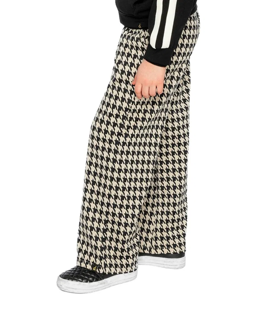 Брюки-клеш с принтом в елочку Black Caramel Deux par Deux, Black And Beige Houndstooth — фото 4