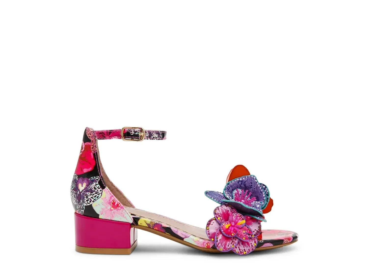 Сандалии с цветочными аппликациями, Camil, Betsey Johnson, серый — фото 4