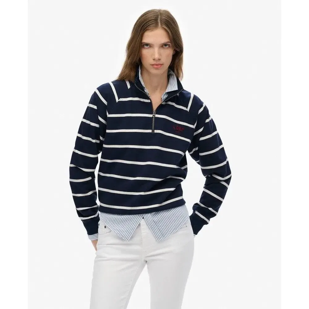 Женский свитшот с длинным рукавом Ath Henley Superdry, Blau — фото 2