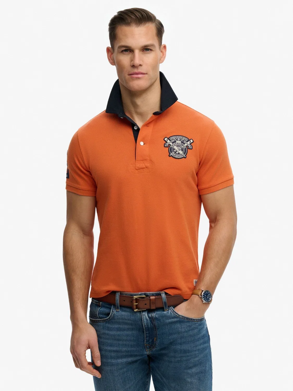 Поло регби винтажное Superdry, Оранжевый