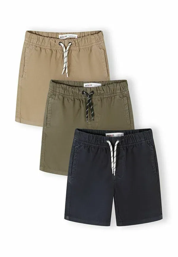 Комплект из 3 шорт на резинке, дышащий, Regular Fit, Minoti, Sand, Navy, Khaki, темно-синий/песочный/хаки