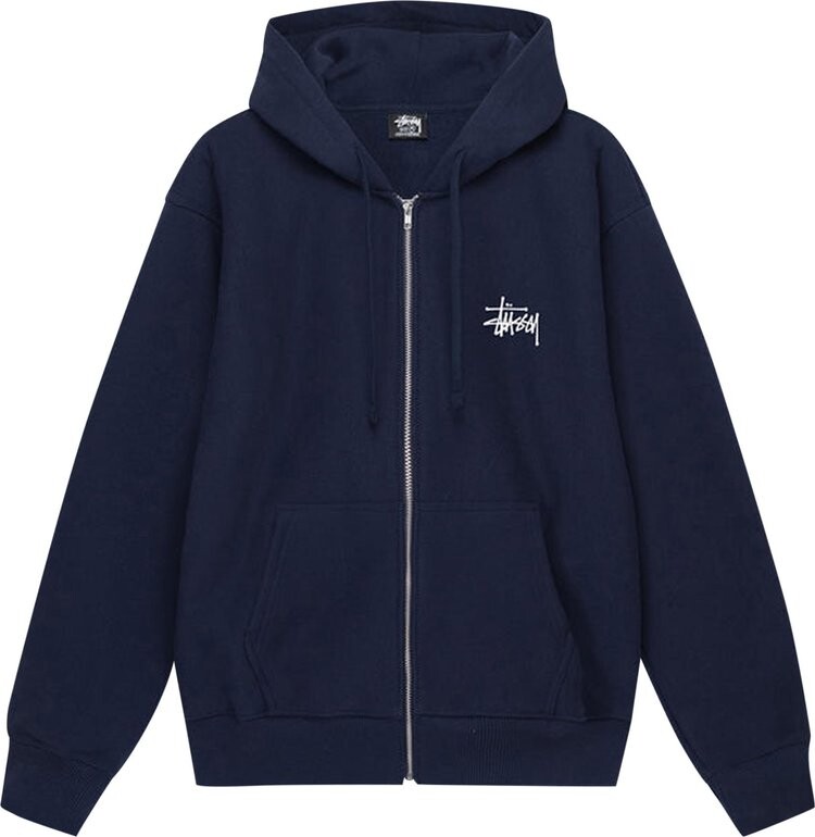 

Худи Stussy Basic Zip Hoodie 'Navy', синий