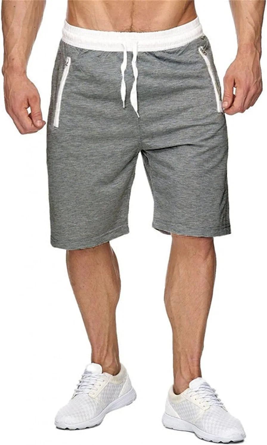 Шорты спортивные тренировочные хлопковые, Generic, L, Lightgrey