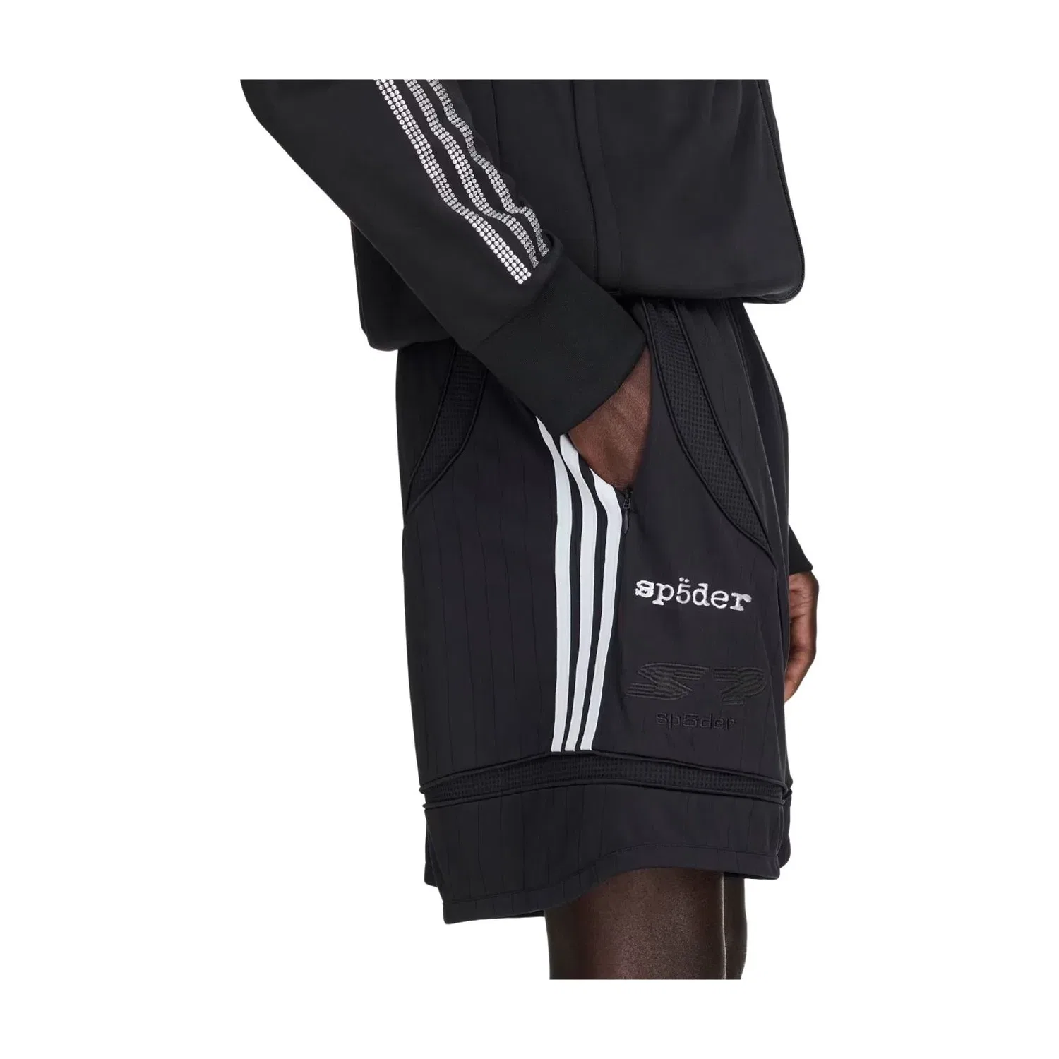Мужские шорты с принтом Adidas x Sp5der Short Asia Sizing 'Black', черный — фото 4