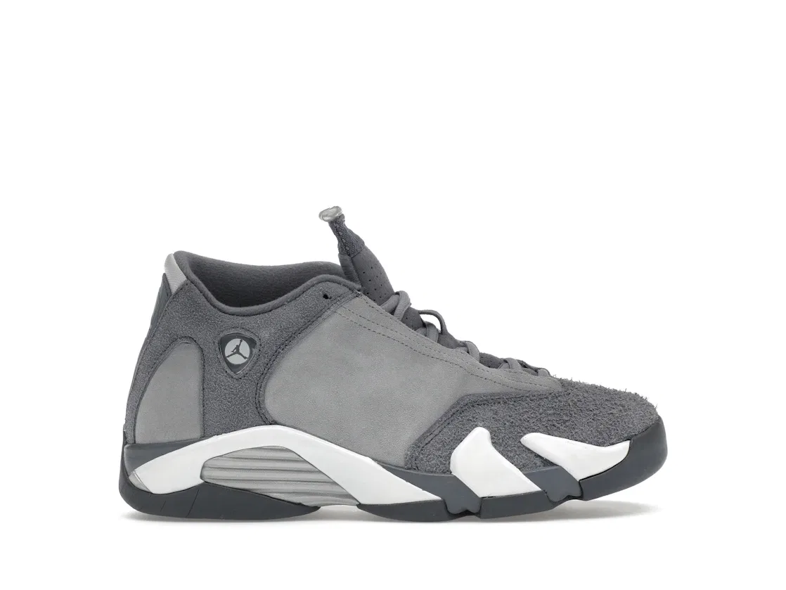 Детские кроссовки с монокромным дизайном Jordan 14 Retro, Flint Grey/Stealth Grey/White
