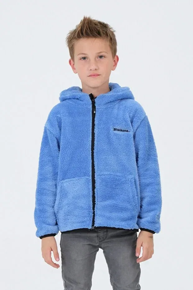 Детское худи для девочек с принтом Basics Black One, Blue