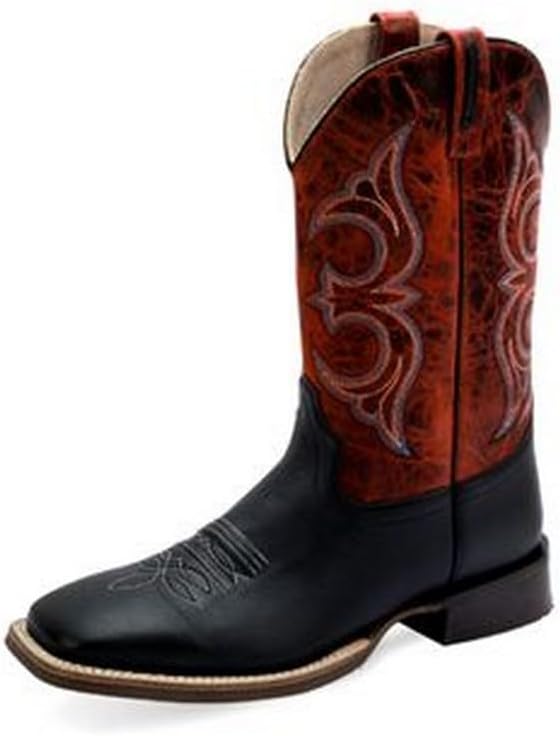 

Сапоги в стиле Дикого Запада для мужчин, широкие сапоги с квадратным носком, вестерн Old West, черный/красный