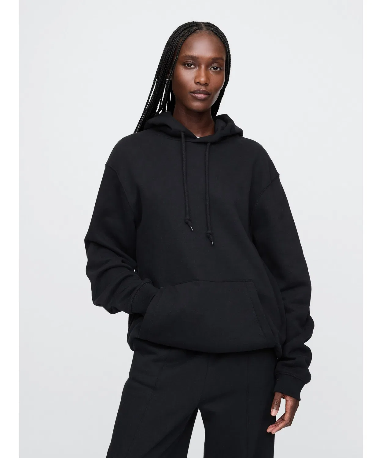 Мужское худи с длинным рукавом без принта, Vintage Soft Pullover GAP, Черный
