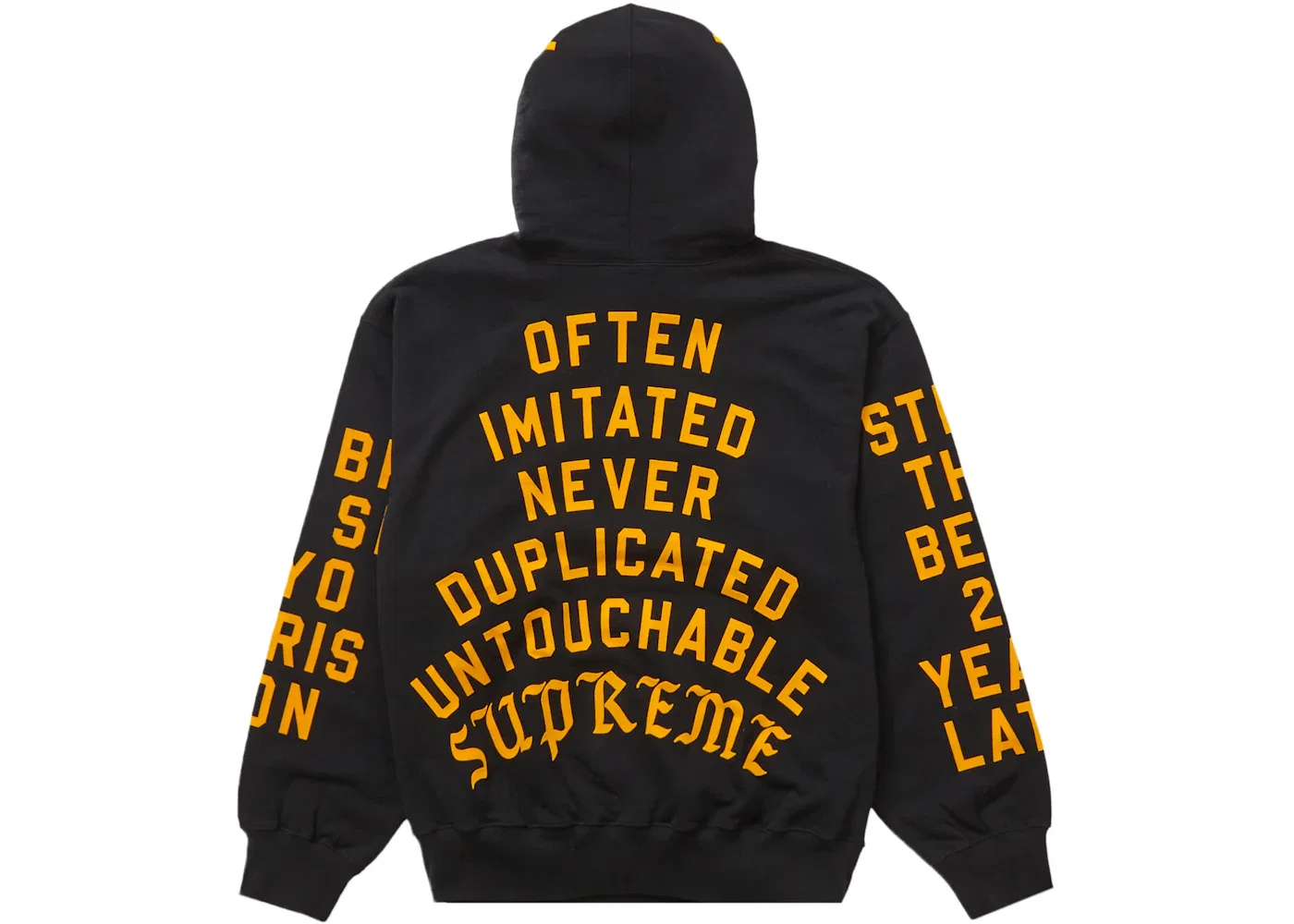Мужской худи с принтом Supreme Team Flocked Sweatshirt, Black — фото 2