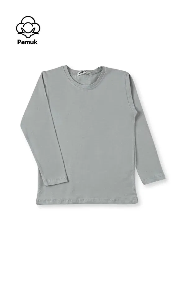 Детский комплект футболок с длинным рукавом Mk Mukko Kids, Smoked-Petrol-White — фото 3