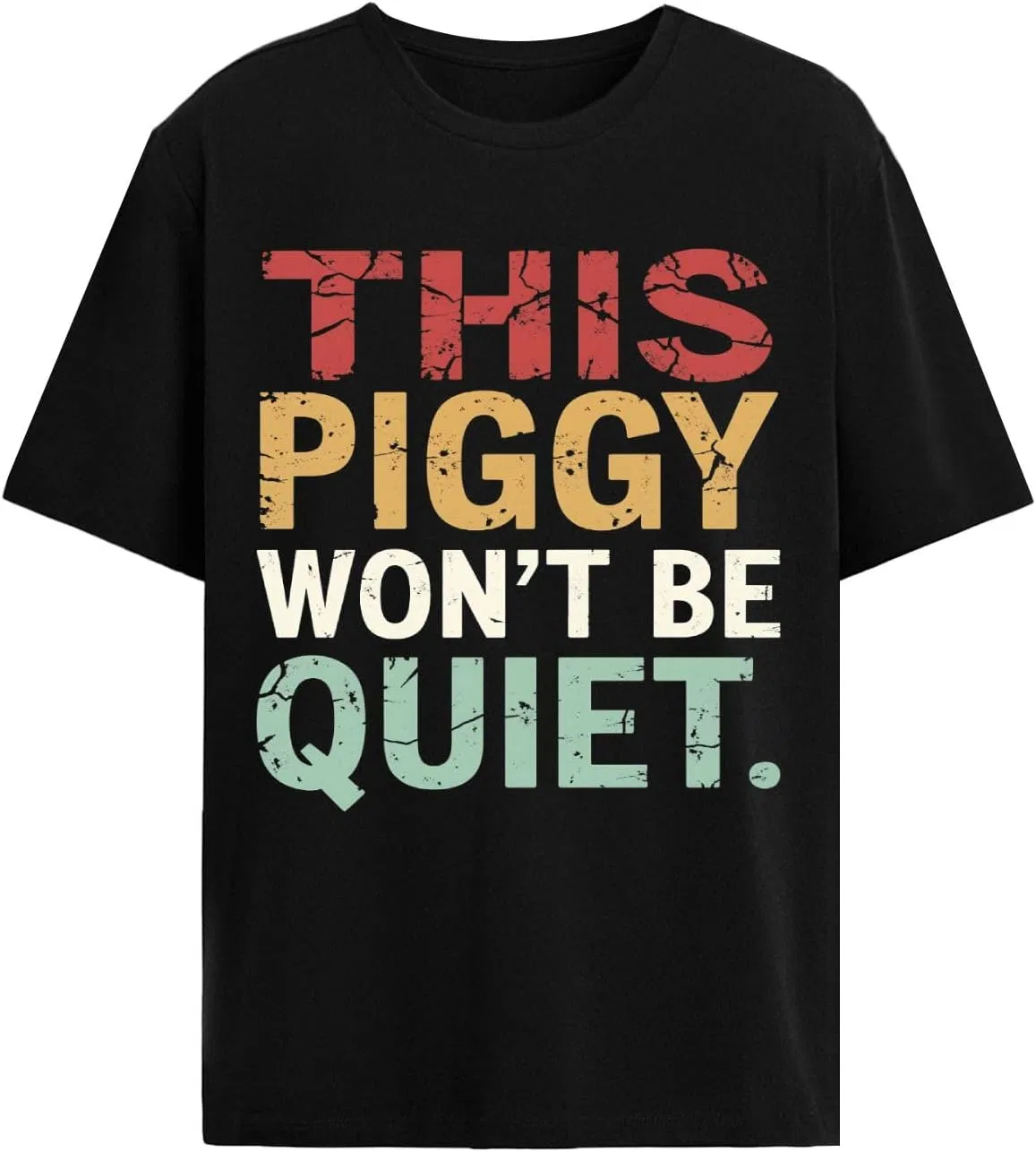 Футболка с принтом Vintage Quiets Piggy, Allblack