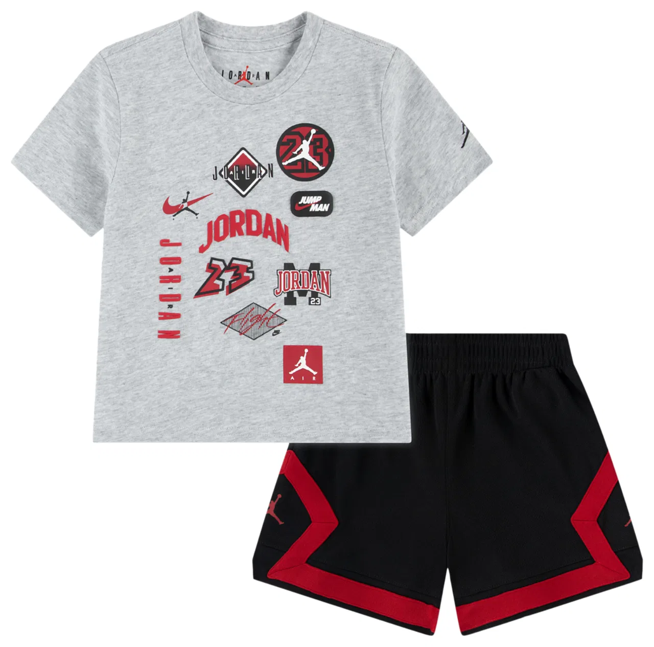 Детский комплект футболка и шорты Dynasty Patch Jordan, цвет Grey/Black