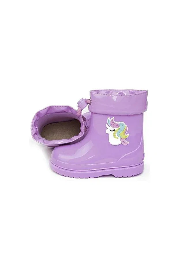 Детские ботинки для девочек непромокаемые Rain Boots Igor, Purple — фото 2
