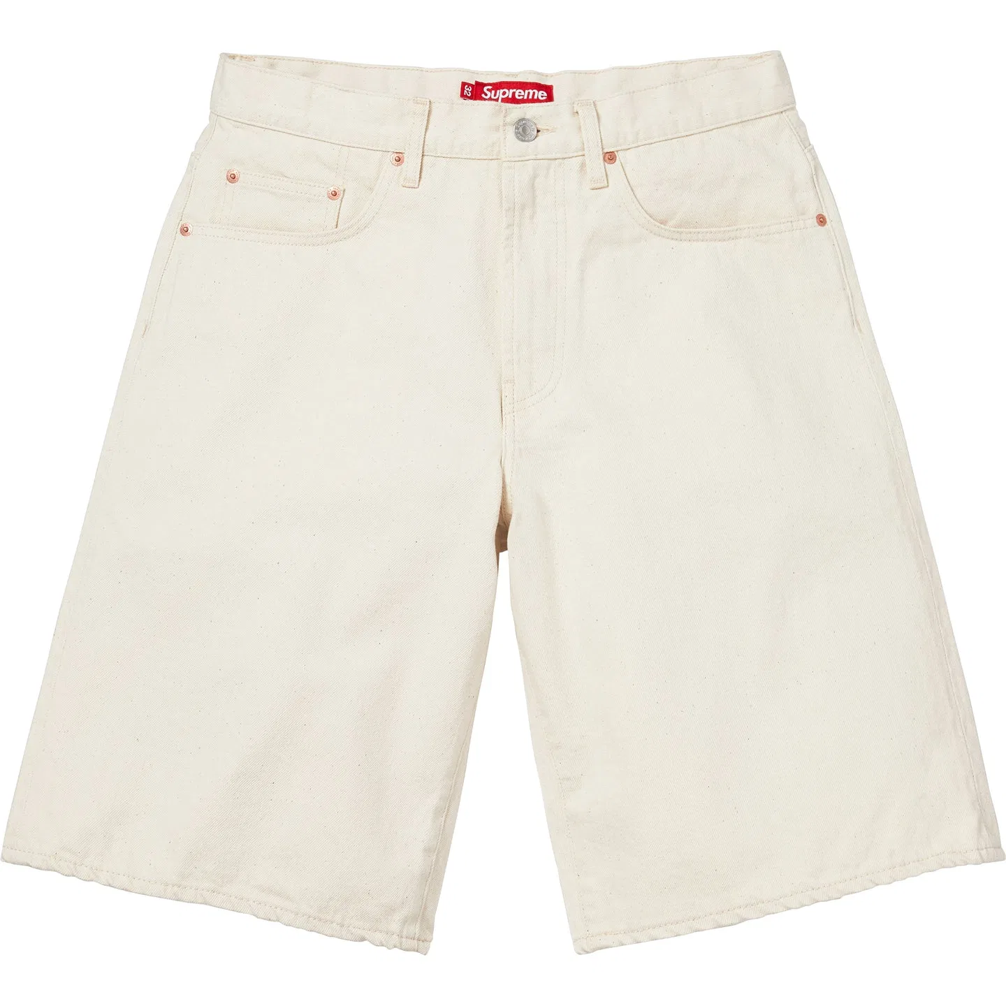 Детские джинсовые шорты с завышенной талией Supreme, Цвет White/White