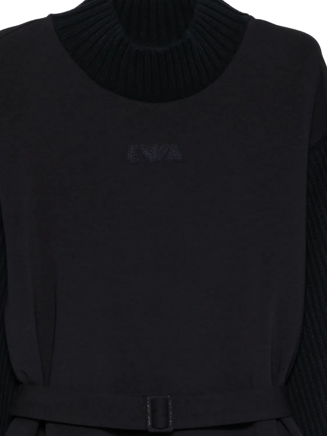 Платье с длинными рукавами и поясом Emporio Armani, черный — фото 2