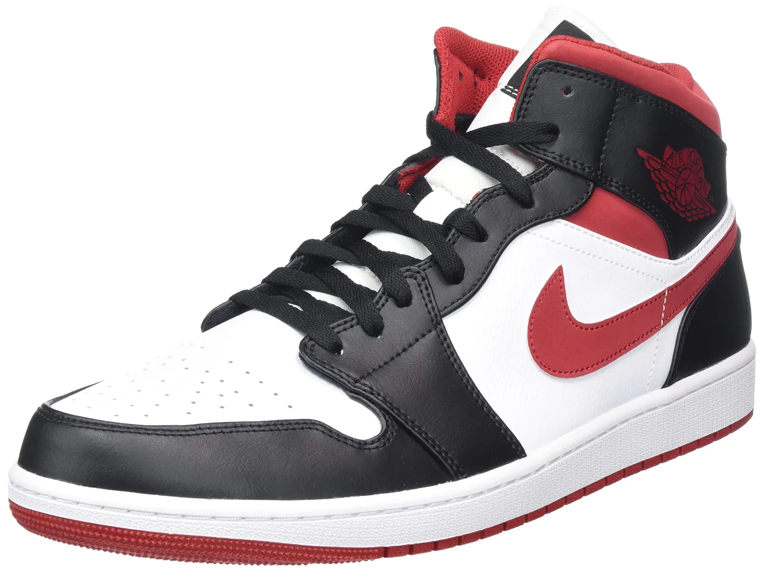 Детские кроссовки для мальчиков Air Jordan 1 Mid (gs) NIKE, White Gym Red Black