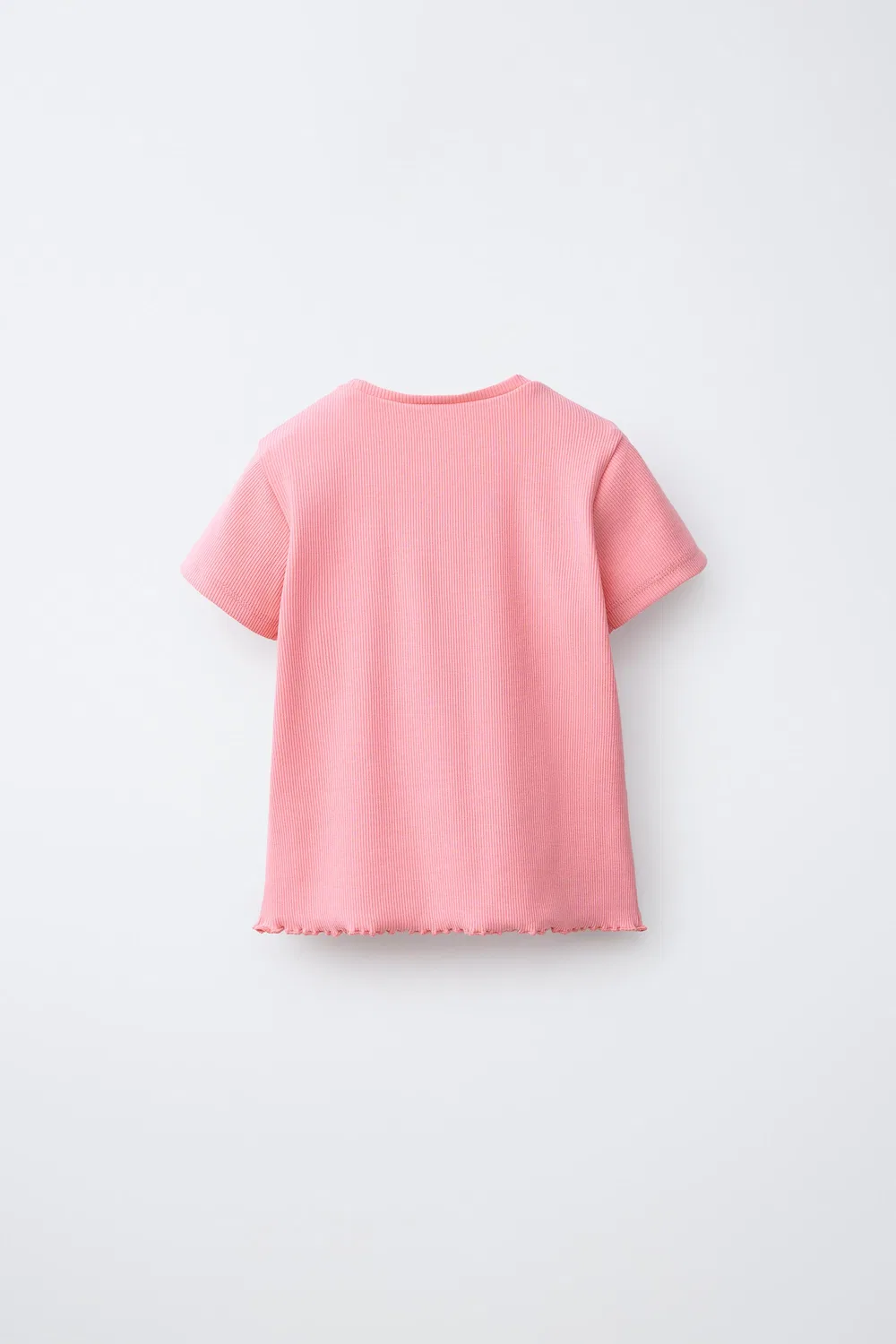 Ребристая футболка с нашивкой ZARA, Coral — фото 2