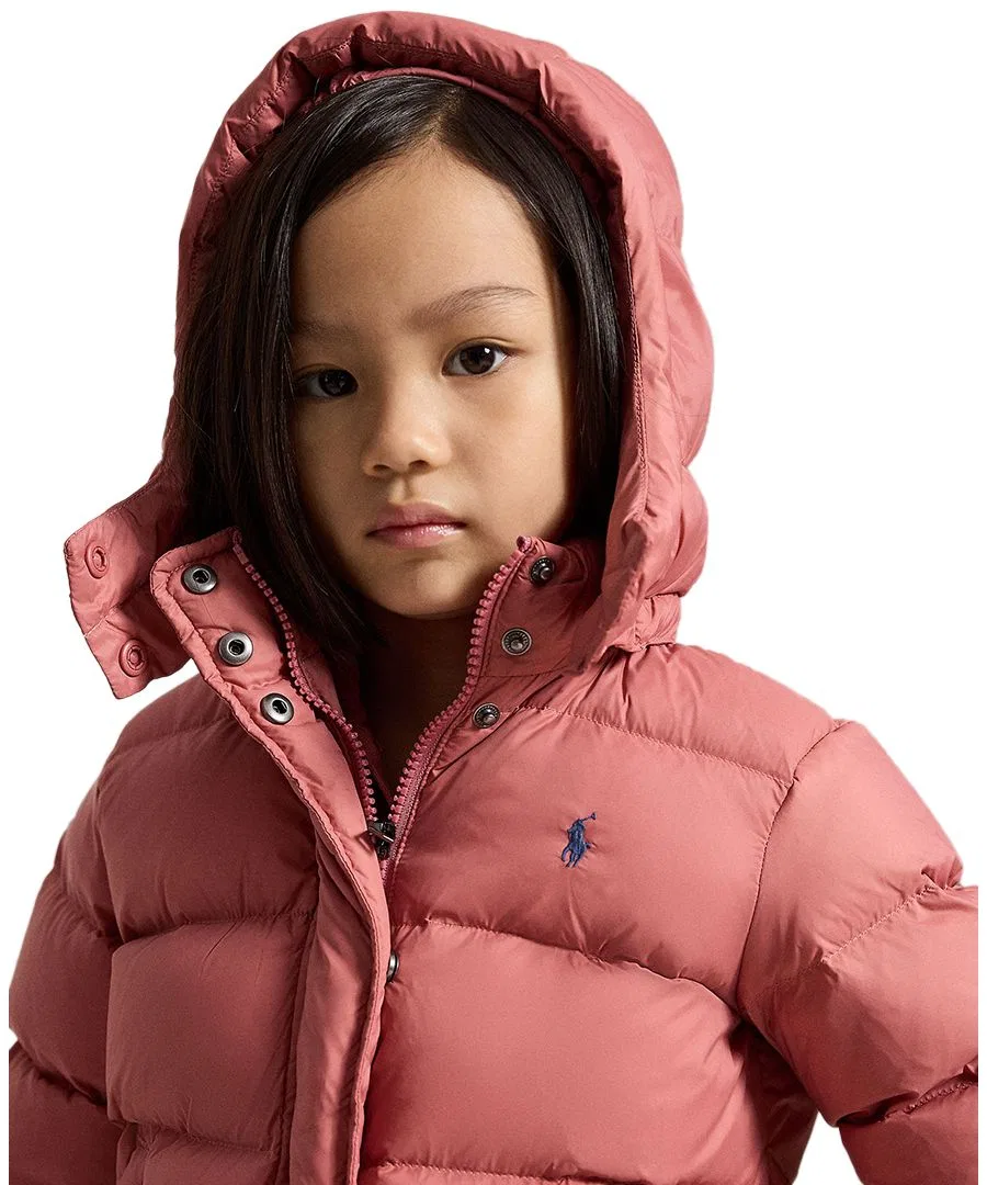 Детская куртка с капюшоном и наполнителем из пуха, с длинным рукавом Polo Ralph Lauren, Canvas Pink — фото 3