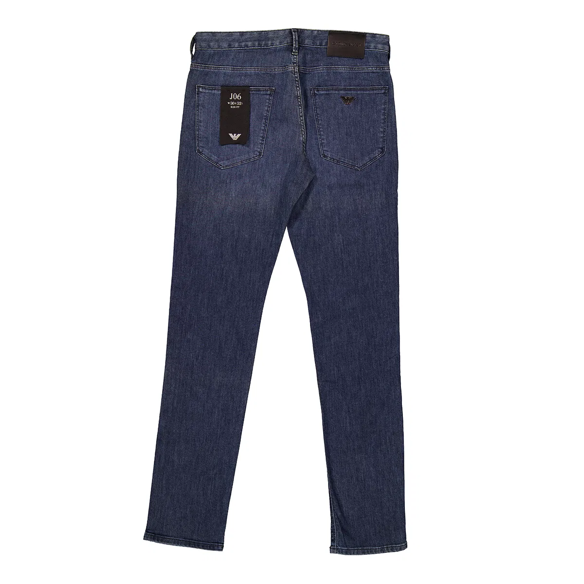 Джинсы J06 Slim-Fit Worn-Effect Denim Jeans Emporio Armani, Denim Blue Medium Wash — фото 3