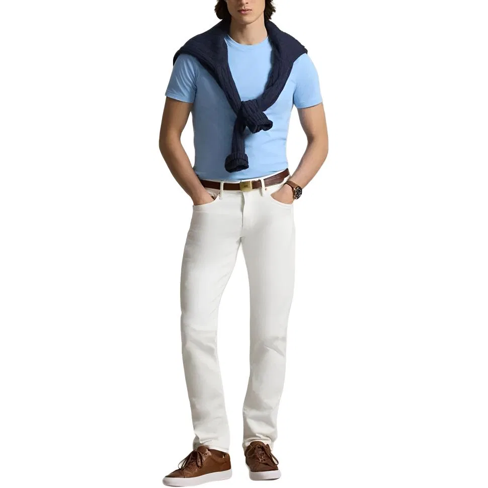 Футболка с коротким рукавом Slim Fit, Polo Ralph Lauren, Light Blue — фото 4
