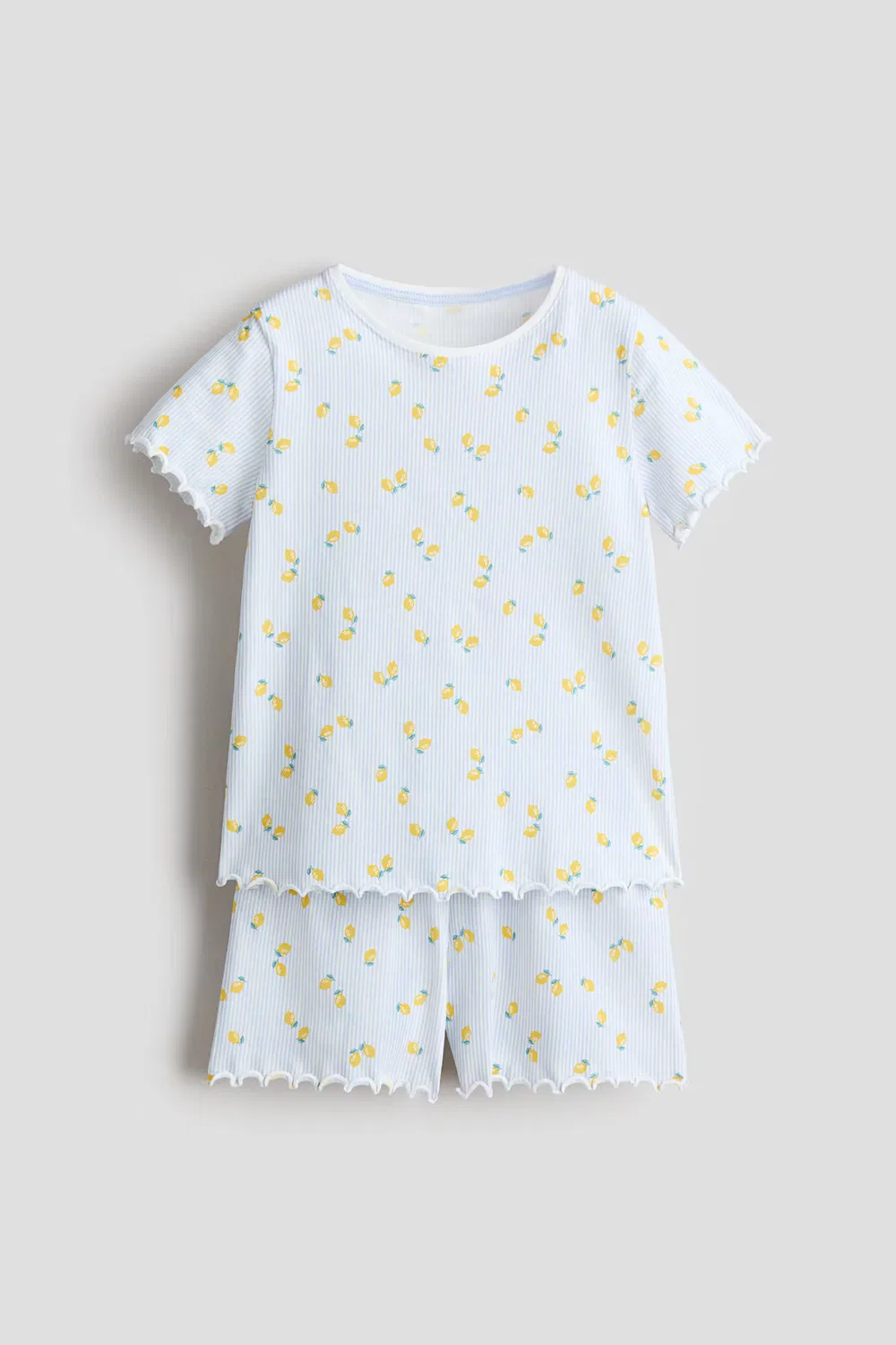 Пижама из набивного хлопка H&M, Hellblau/Zitronen