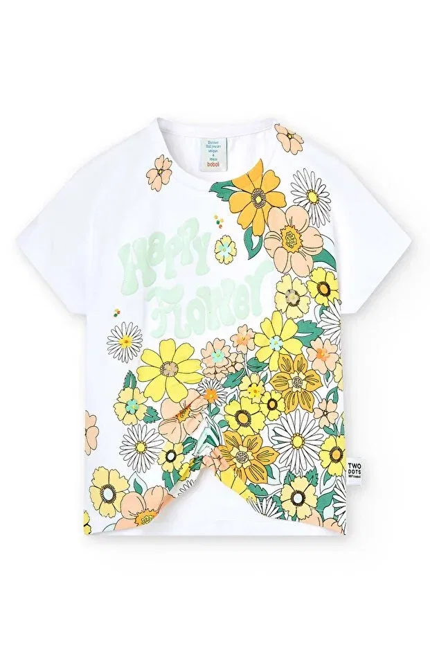 Детское платье-футболка для девочек с коротким рукавом Boboli, Multicolor