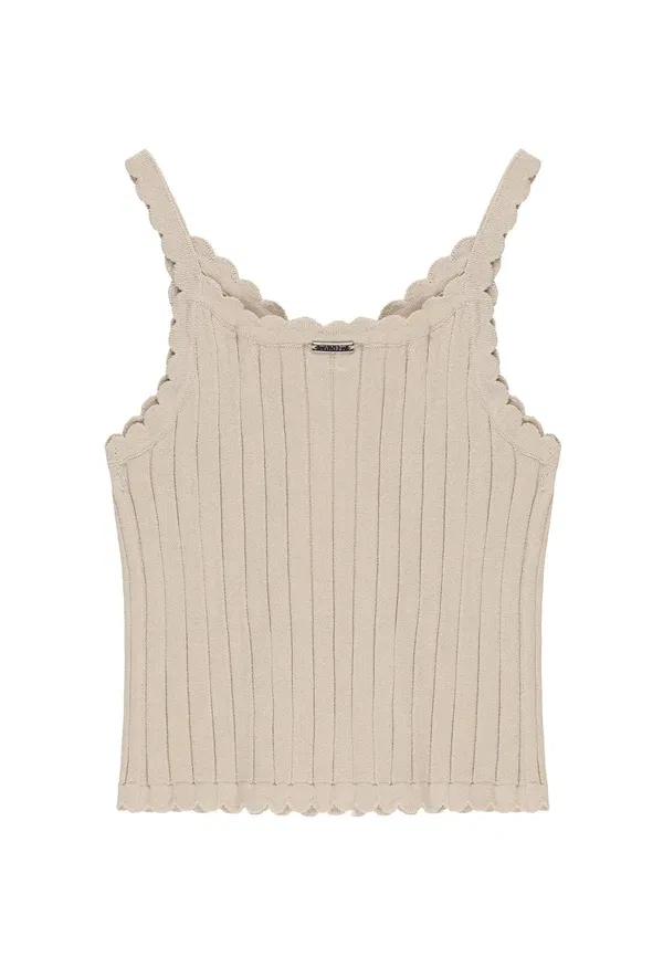 Топ из вискозы с полиамидом Twinset, Beige, бежевый — фото 2