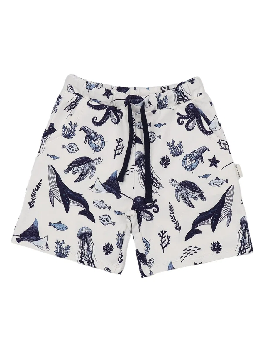 Шорты Walkiddy Regular Pants 'Underwater World' белого цвета