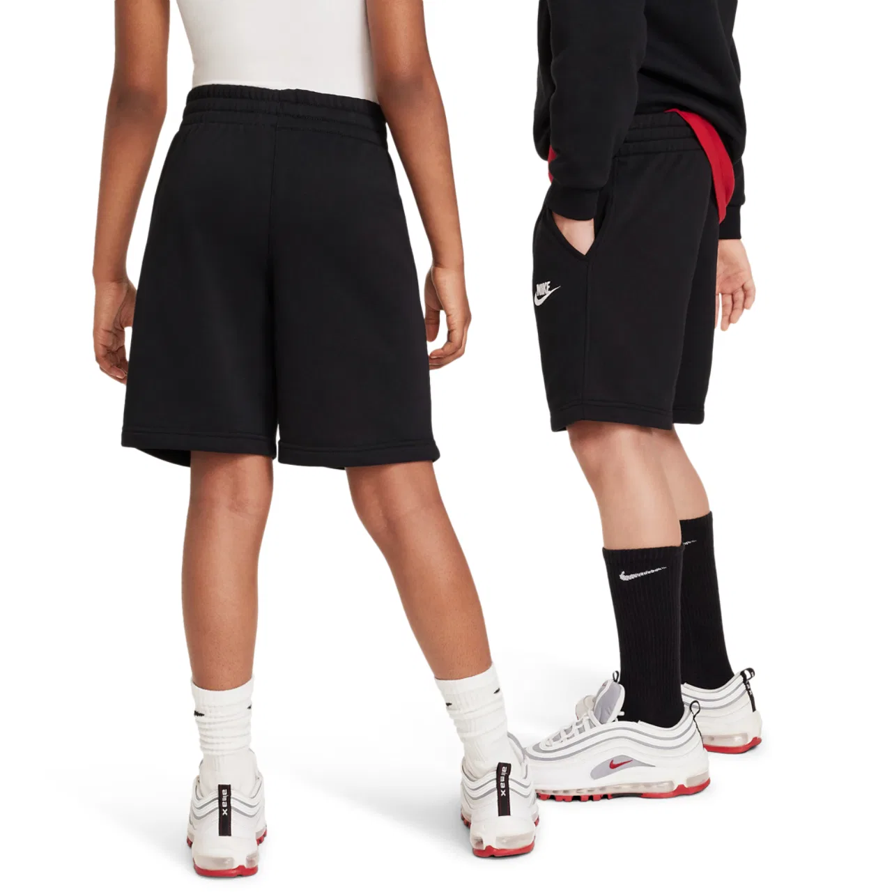 Шорты для мальчиков Club Fleece NSW Nike, черный/белый — фото 2