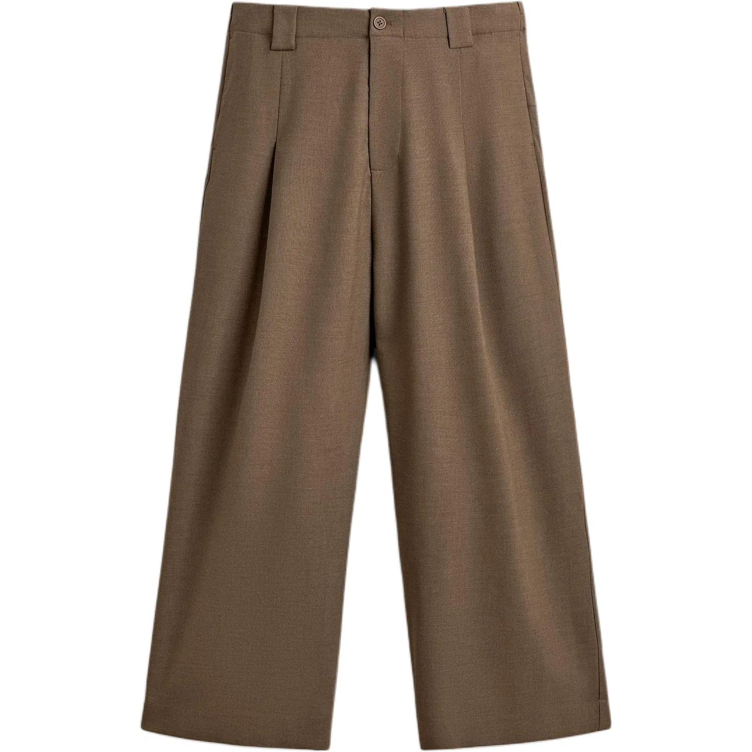 Брюки повседневные с умеренным прямым кроем Brown Yellow ZARA, Brown Yellow