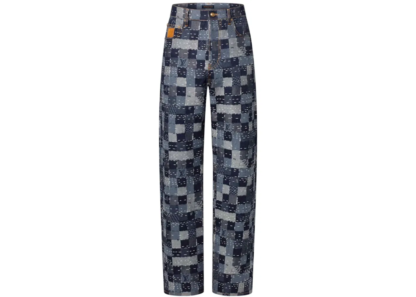 Мужские брюки из денима с принтом Damier Skate Pants Louis Vuitton, Indigo