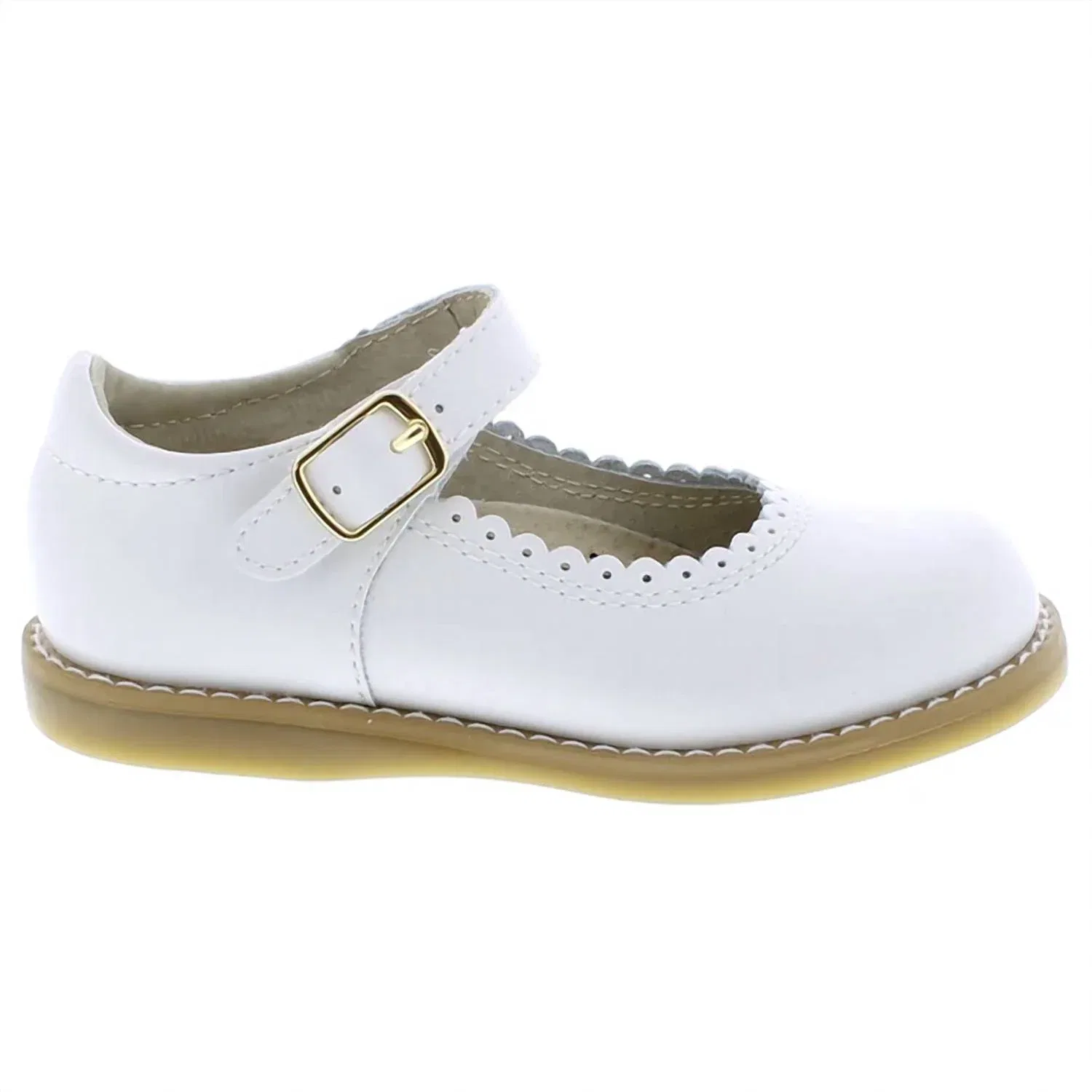 Детские туфли Мэри Джейн с ремешком Allie Footmates, White — фото 2