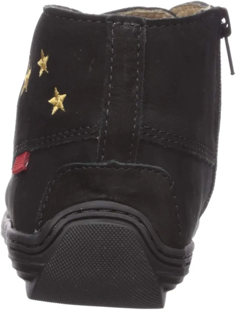 Детские ботинки для девочек с вышивкой-звездой Marc Joseph New York, Black Nubuck — фото 3